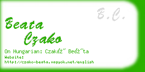 beata czako business card